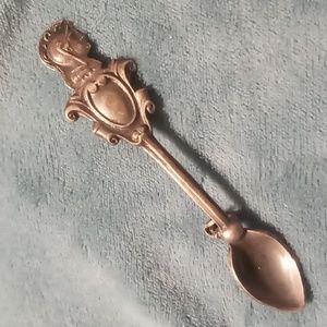 Vintage Sterling silver Greek ,Roman broach salt spoon . lapel pin